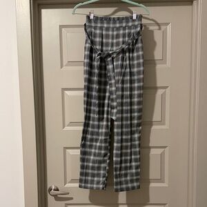 Monki Black and White Checkered plaid Pants